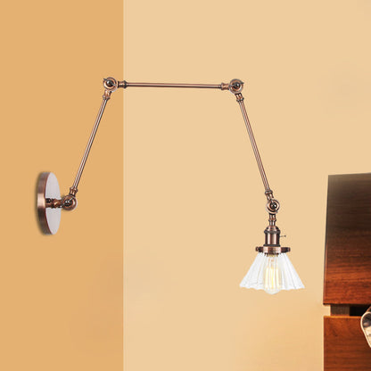 Nova Industrial Cone Glass Wall Sconce