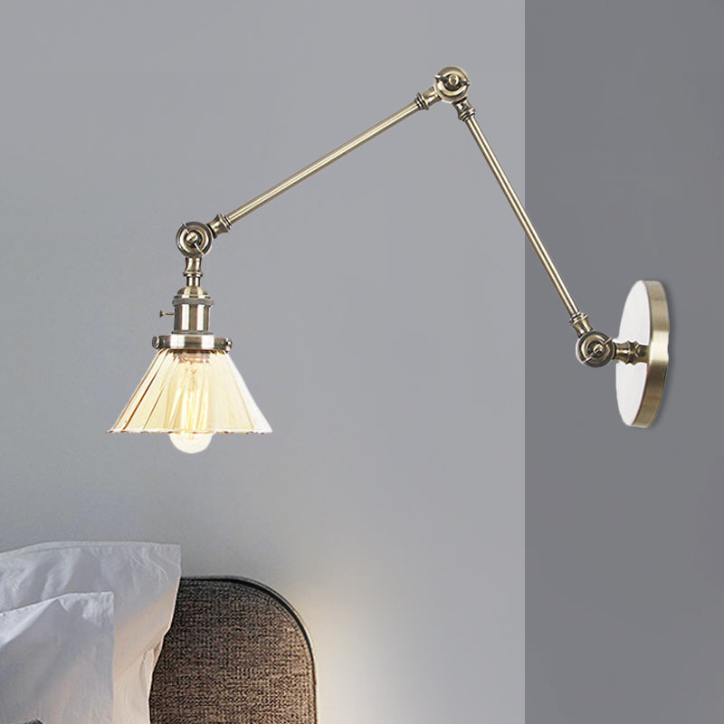 Nova Industrial Cone Glass Wall Sconce