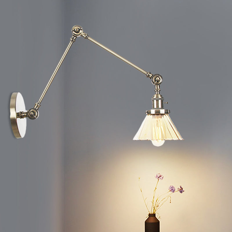 Nova Industrial Cone Glass Wall Sconce