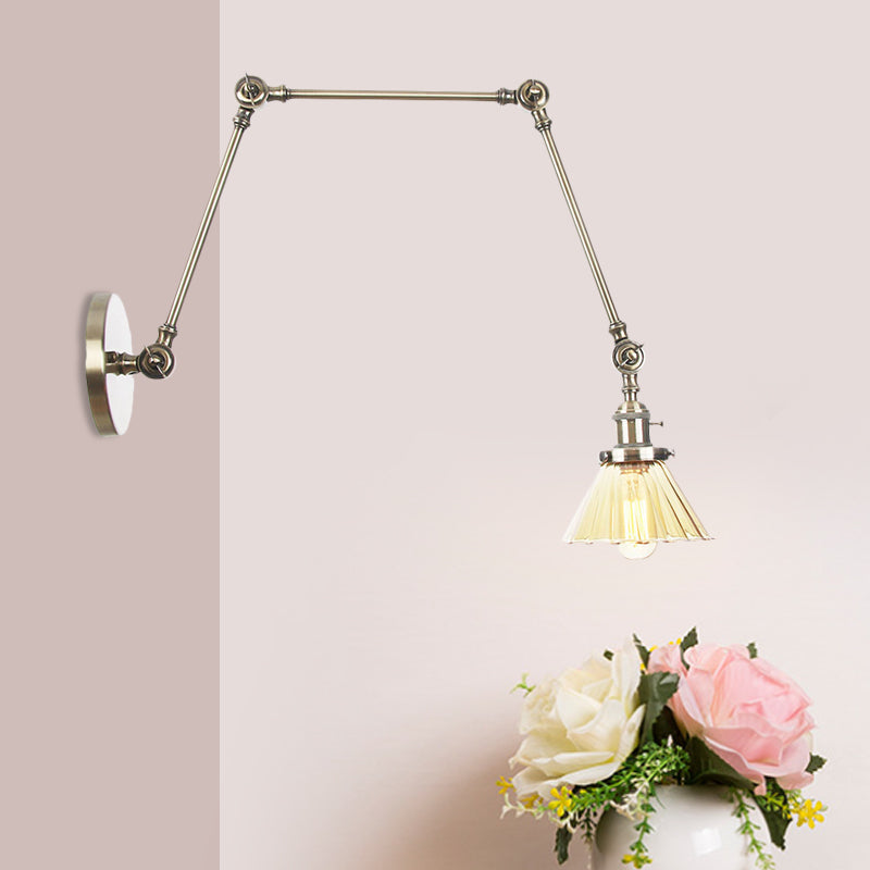 Nova Industrial Cone Glass Wall Sconce