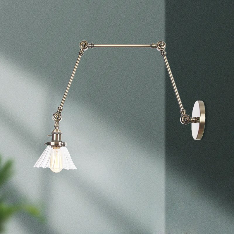 Nova Industrial Cone Glass Wall Sconce
