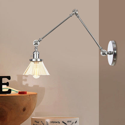 Nova Industrial Cone Glass Wall Sconce