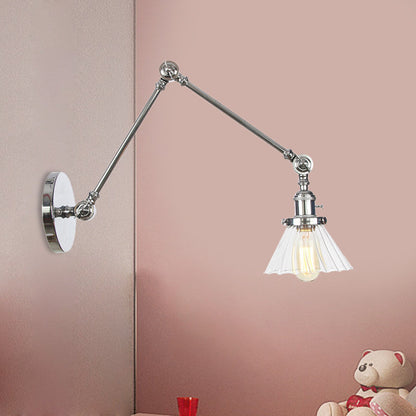 Nova Industrial Cone Glass Wall Sconce