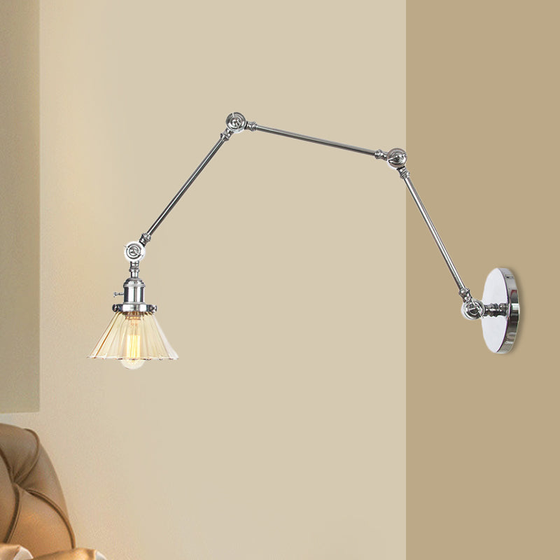 Nova Industrial Cone Glass Wall Sconce