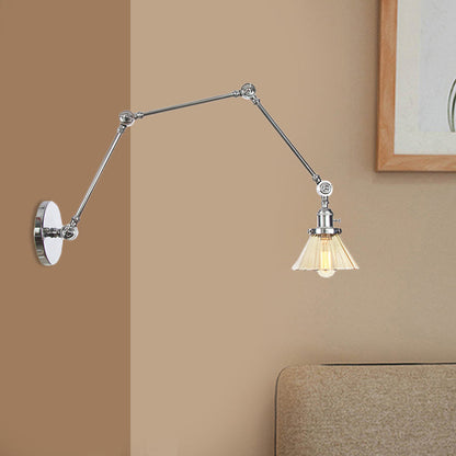 Nova Industrial Cone Glass Wall Sconce