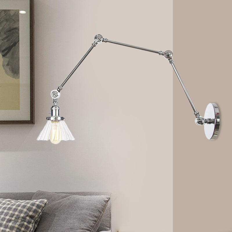 Nova Industrial Cone Glass Wall Sconce