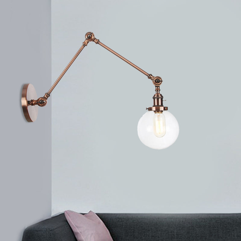 Orion Adjustable Orb Glass Wall Sconce