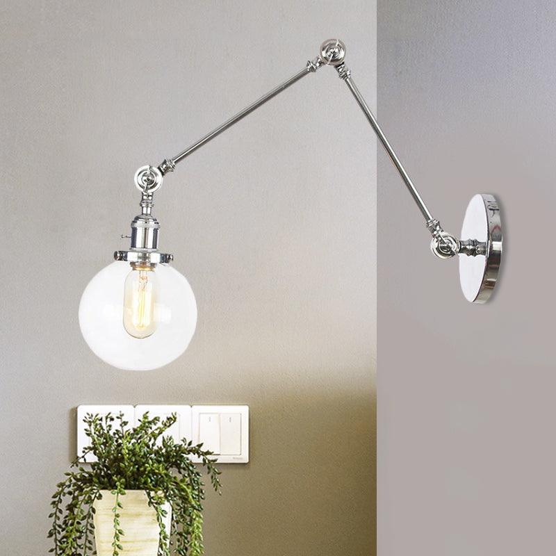 Orion Adjustable Orb Glass Wall Sconce