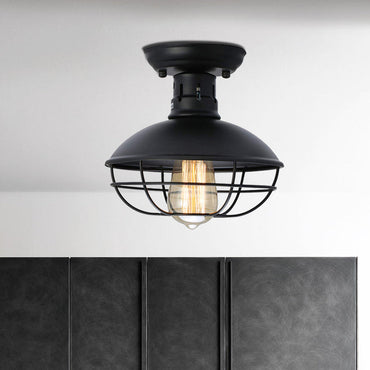 Delphine Farmhouse Cage Metal Flush Ceiling Light