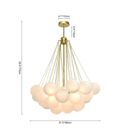 Inès Minimalist Frosted Globe Chandelier
