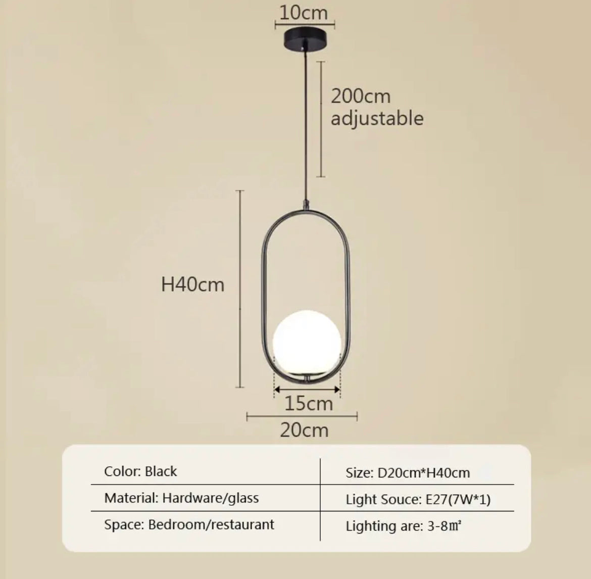 Isabelle Spherical Opal Pendant Light