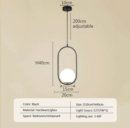 Isabelle Spherical Opal Pendant Light