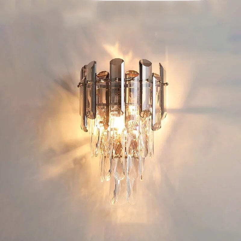 Odette Elsie Smoke Gray Crystal Wall Lamp