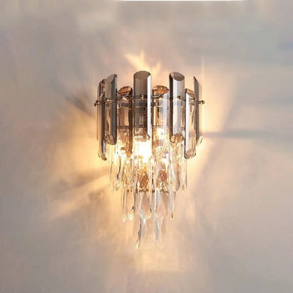 Odette Elsie Smoke Gray Crystal Wall Lamp