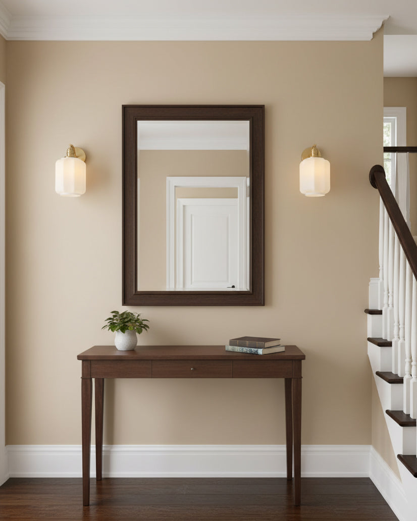 Sophie Henry Wall Lamp with Brass Body and Glass Shade