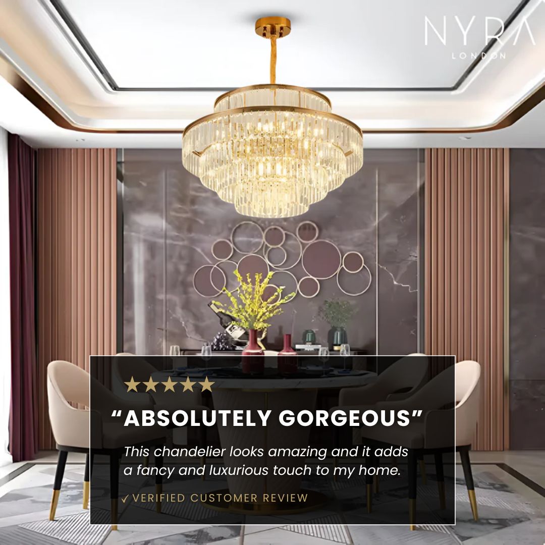 Mathilde Glamorous Golden Crystal Chandelier