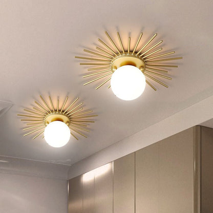 Amélie Frosted Glass Gold Flush Mount Ceiling Light
