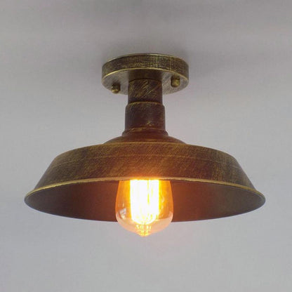 Margaux Farmhouse Barn Shade Metal Semi Flush Ceiling Light