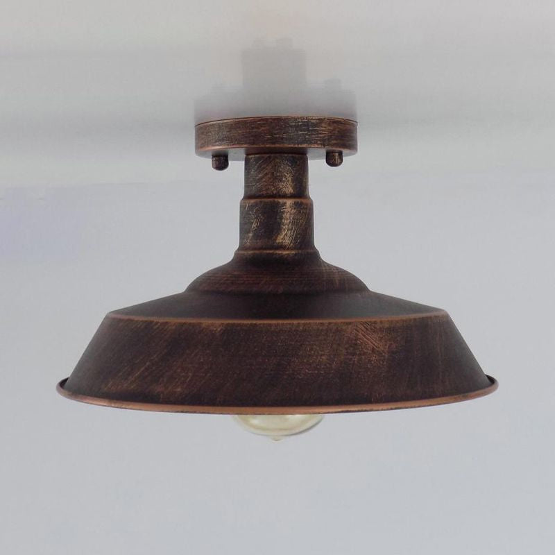 Margaux Farmhouse Barn Shade Metal Semi Flush Ceiling Light