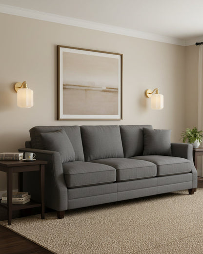 Sophie Henry Wall Lamp with Brass Body and Glass Shade