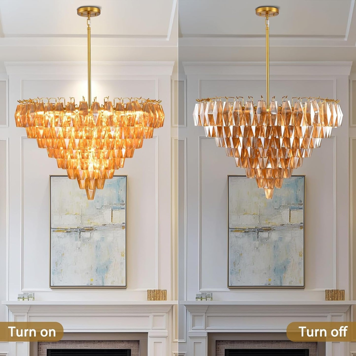 Amélie Amber Glass Circular Chandelier
