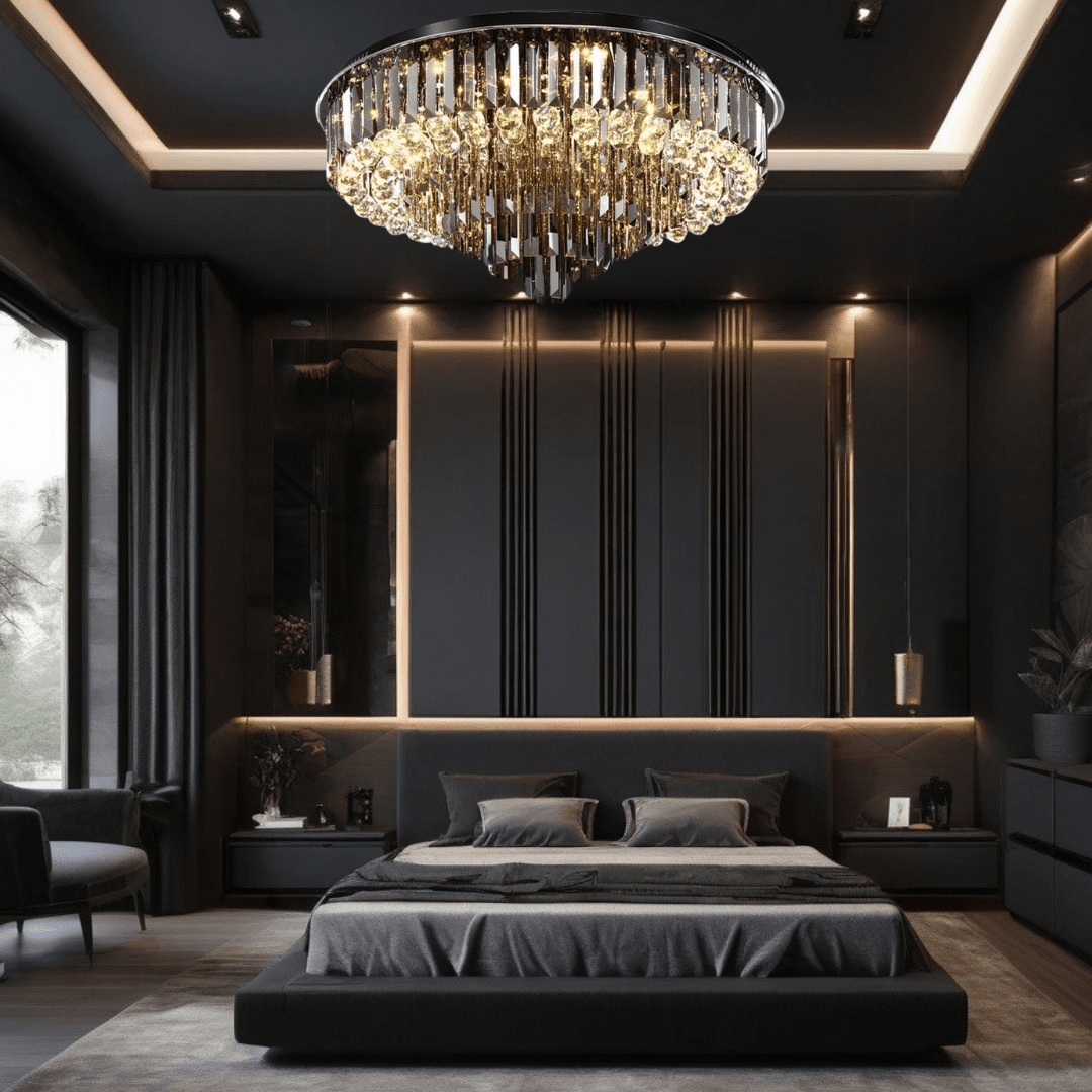 Madeleine Meridian Black Crystal Chandelier