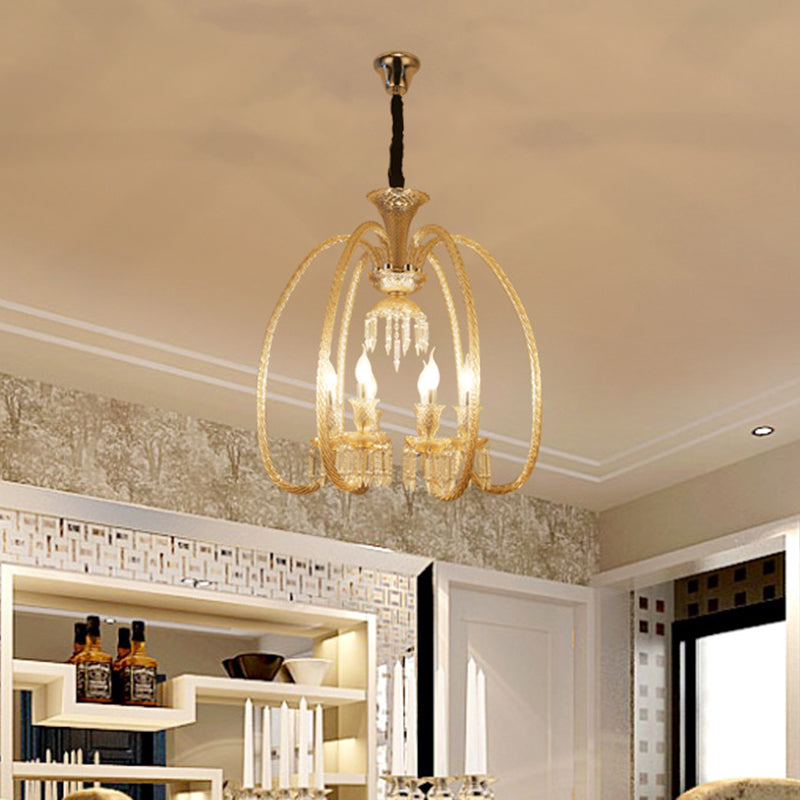 Adélaïde Cognac Glass Crystal Antique Chandelier Pendant