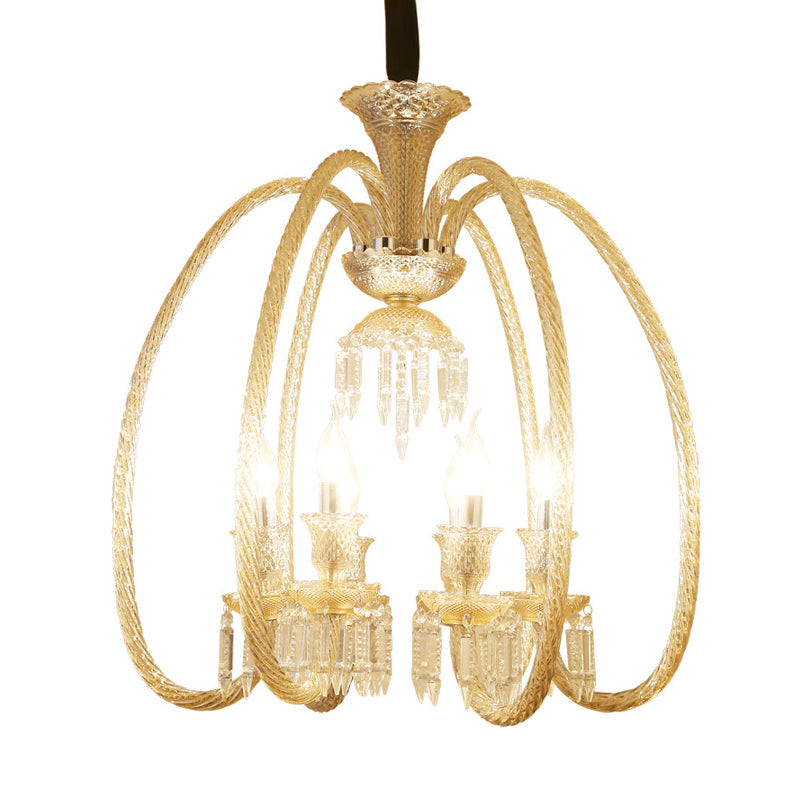 Adélaïde Cognac Glass Crystal Antique Chandelier Pendant