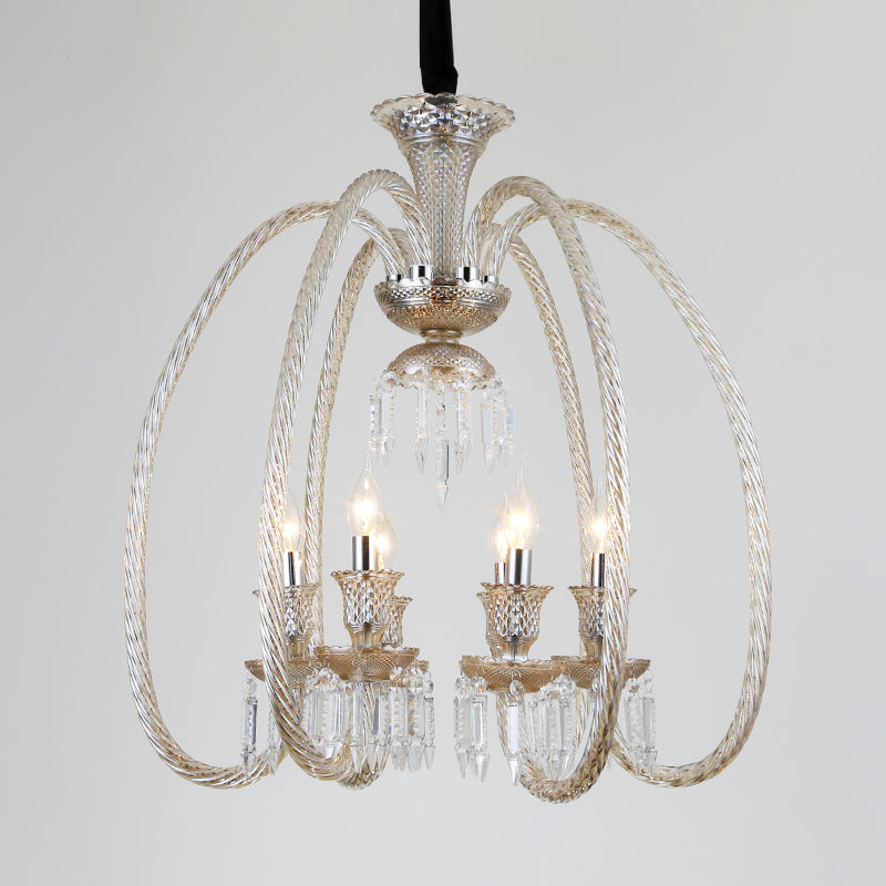 Adélaïde Cognac Glass Crystal Antique Chandelier Pendant