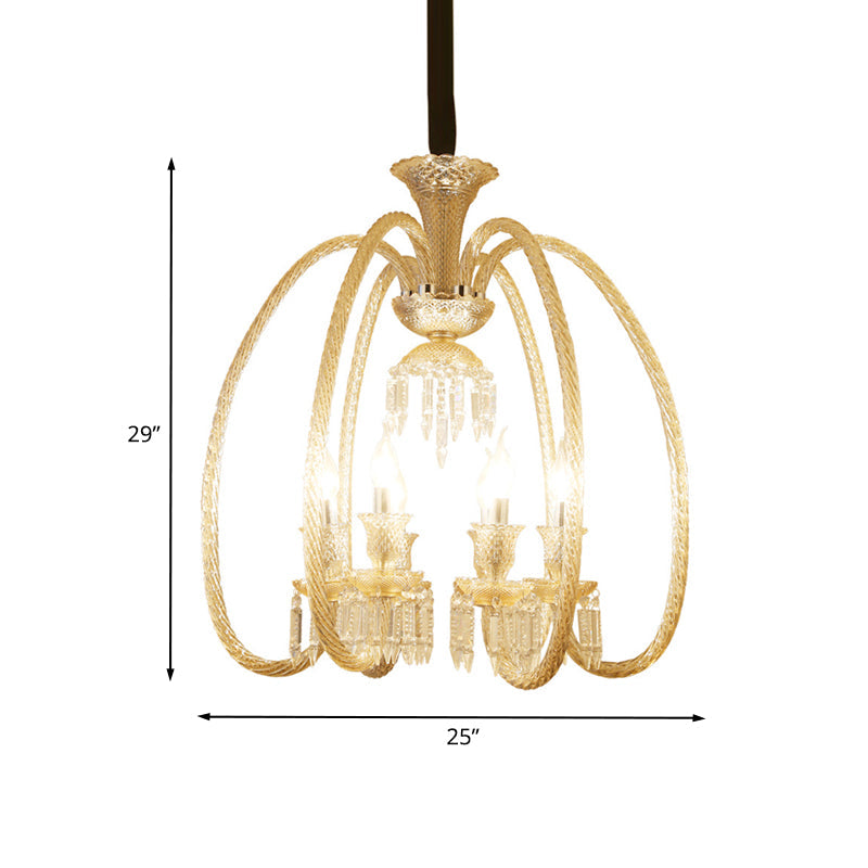 Adélaïde Cognac Glass Crystal Antique Chandelier Pendant