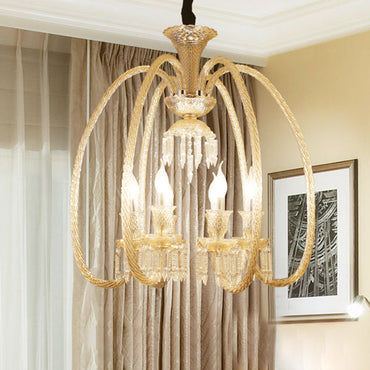 Adélaïde Cognac Glass Crystal Antique Chandelier Pendant