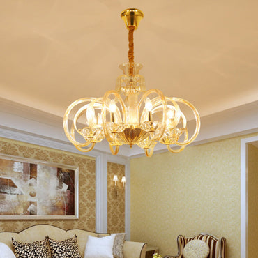Madeleine Amber Glass Candlestick Chandelier Pendant Light