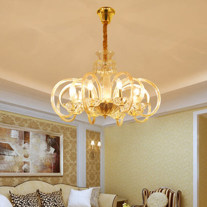 Madeleine Amber Glass Candlestick Chandelier Pendant Light