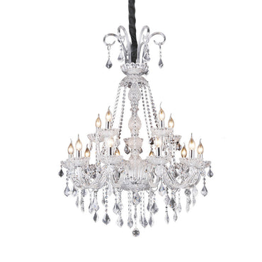 Élisabeth Retro Glass Candelabra Crystal Chandelier Pendant Light