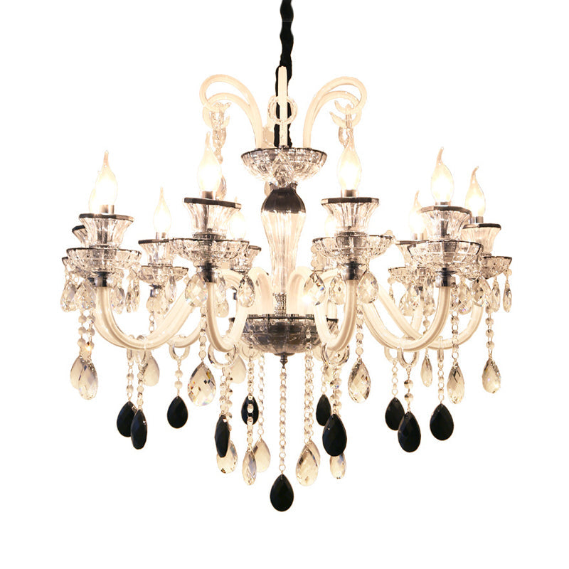 Geneviève Vintage Crystal Candlestick Chandelier Pendant Light