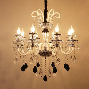 Geneviève Vintage Crystal Candlestick Chandelier Pendant Light