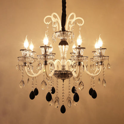 Geneviève Vintage Crystal Candlestick Chandelier Pendant Light