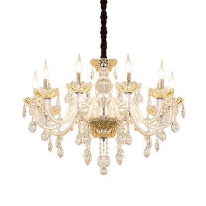 Colette White Crystal Candlestick Chandelier Pendant Light