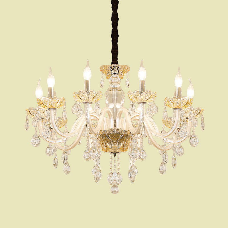 Colette White Crystal Candlestick Chandelier Pendant Light