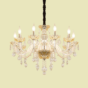 Colette White Crystal Candlestick Chandelier Pendant Light