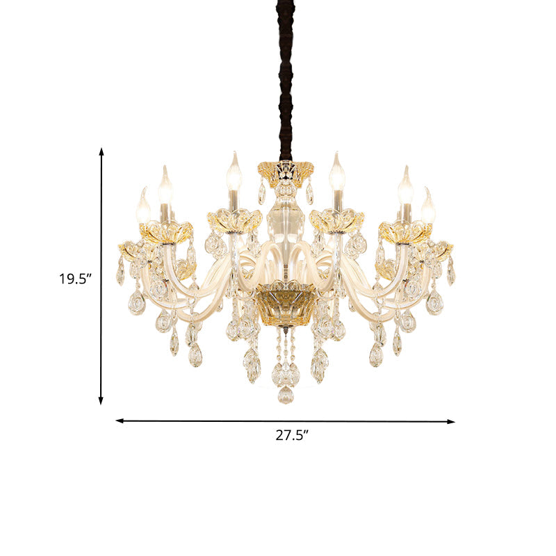 Colette White Crystal Candlestick Chandelier Pendant Light