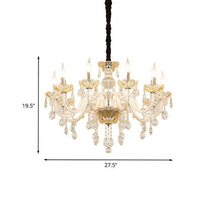 Colette White Crystal Candlestick Chandelier Pendant Light
