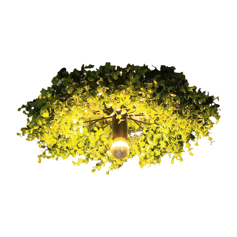 Camille Industrial Green Wheel Flush Mount Ceiling Light