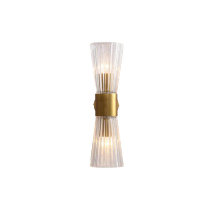 Thérèse Hourglass Wall Lamp with Clear Prismatic Glass and Brass