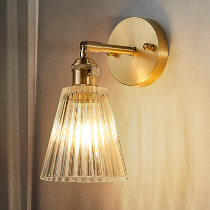 Clémence Tapered Clear Textured Glass Wall Sconce