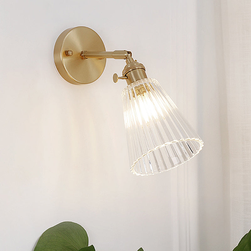 Clémence Tapered Clear Textured Glass Wall Sconce