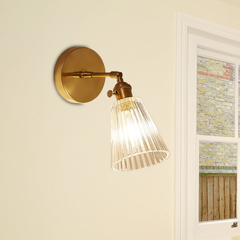 Clémence Tapered Clear Textured Glass Wall Sconce