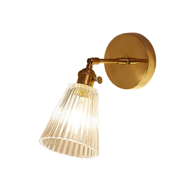 Clémence Tapered Clear Textured Glass Wall Sconce
