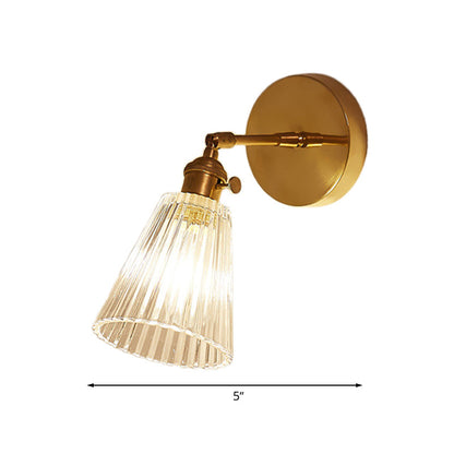 Clémence Tapered Clear Textured Glass Wall Sconce