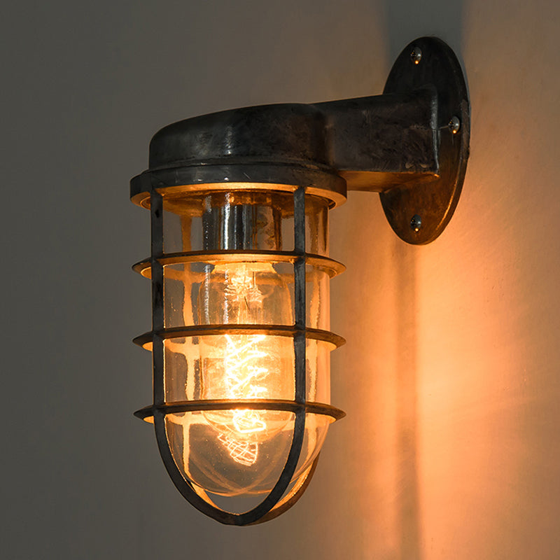 Delphine Coastal Caged Glass Wall Sconce Lamp